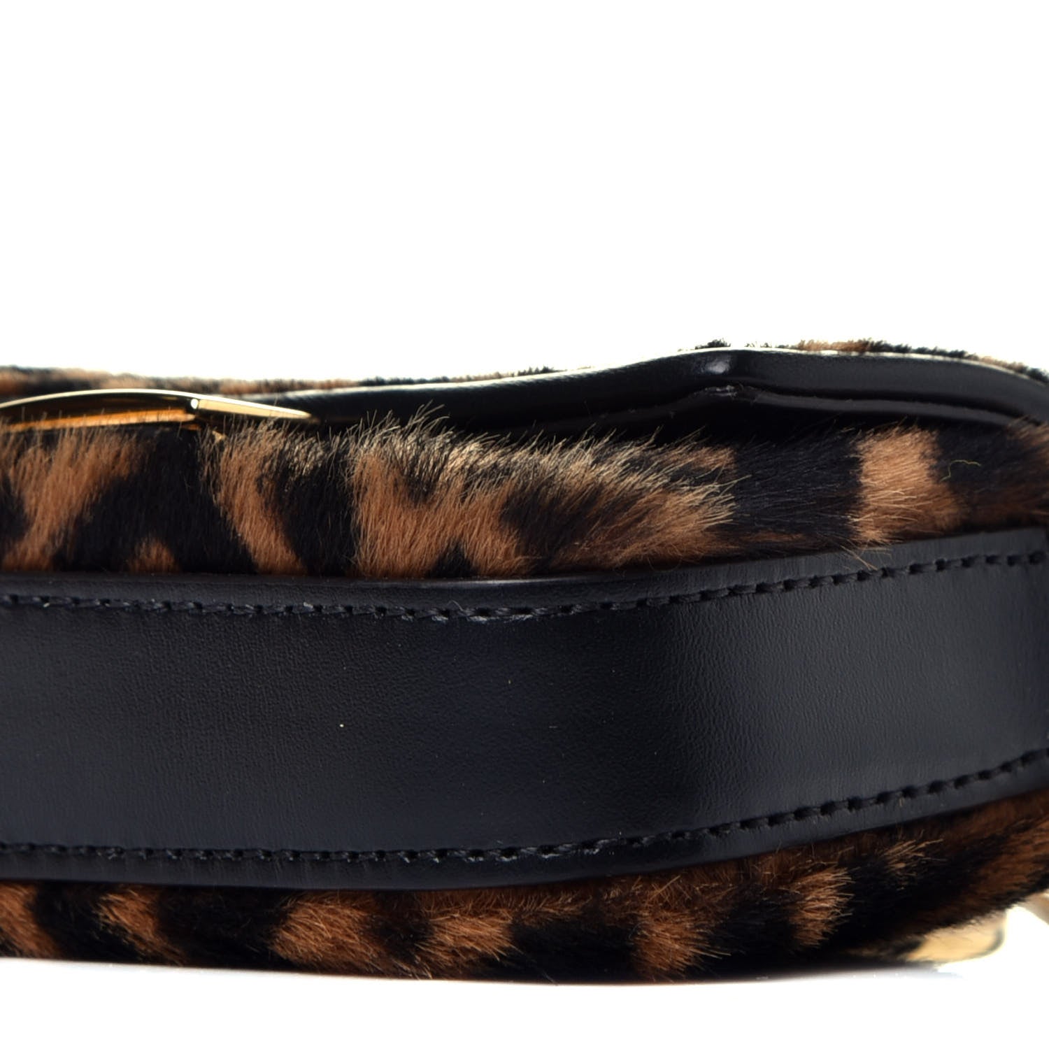 Fendi Sheared Sheepskin Vitello King FF Nano Baguette Charm Tobacco Moro Black 9 of 9