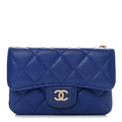 Chanel Lambskin Quilted Coin Purse Blue 1 of 13