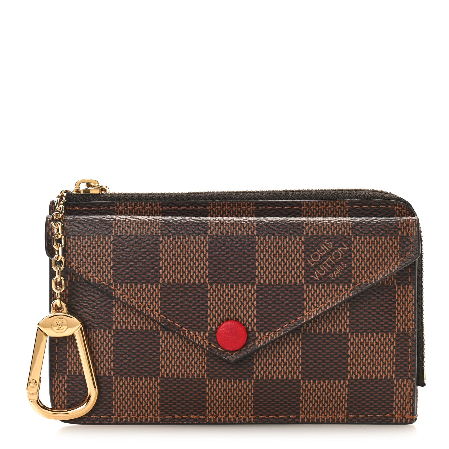 Louis Vuitton Damier Ebene Recto Verso Card Holder Red 1 of 8