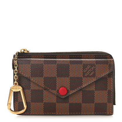 Louis Vuitton Damier Ebene Recto Verso Card Holder Red 1 of 8