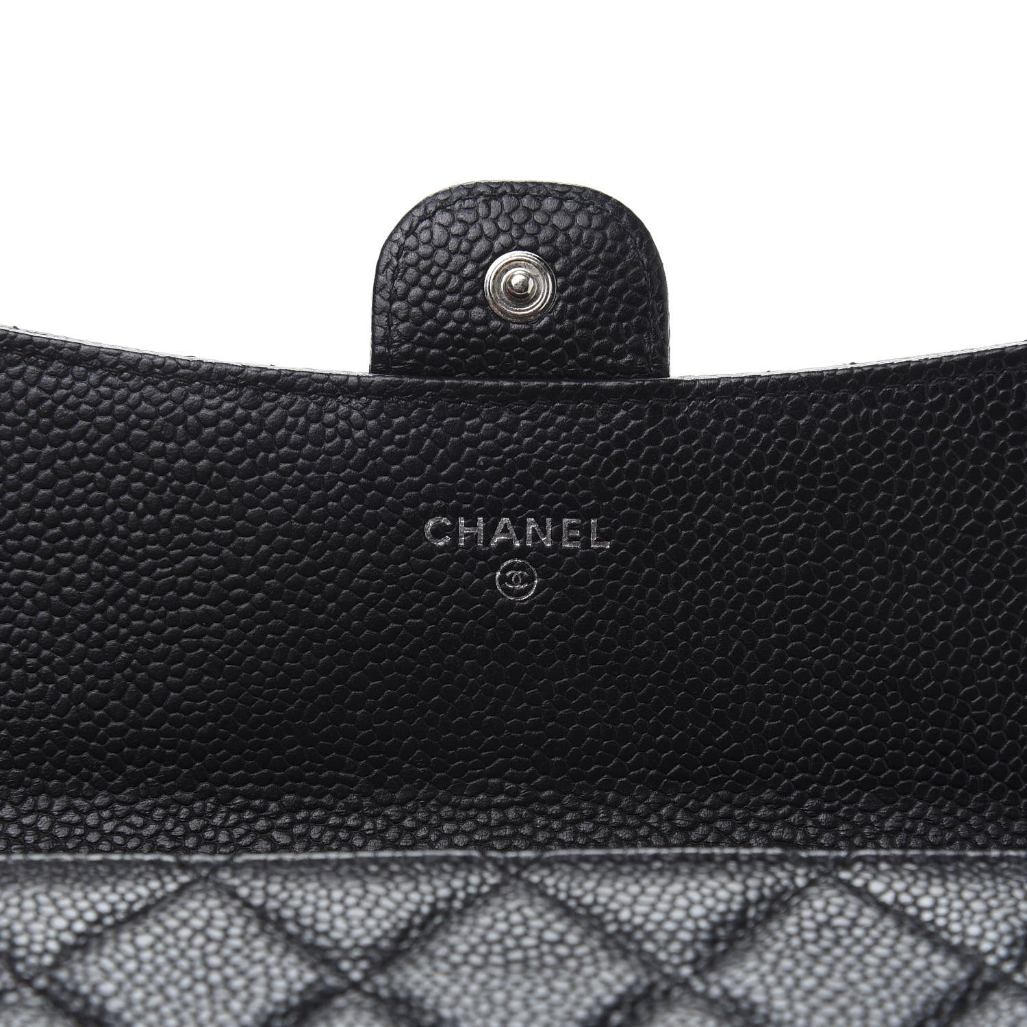 Chanel Caviar Quilted Large Flap Gusset Wallet Black 8 of 10