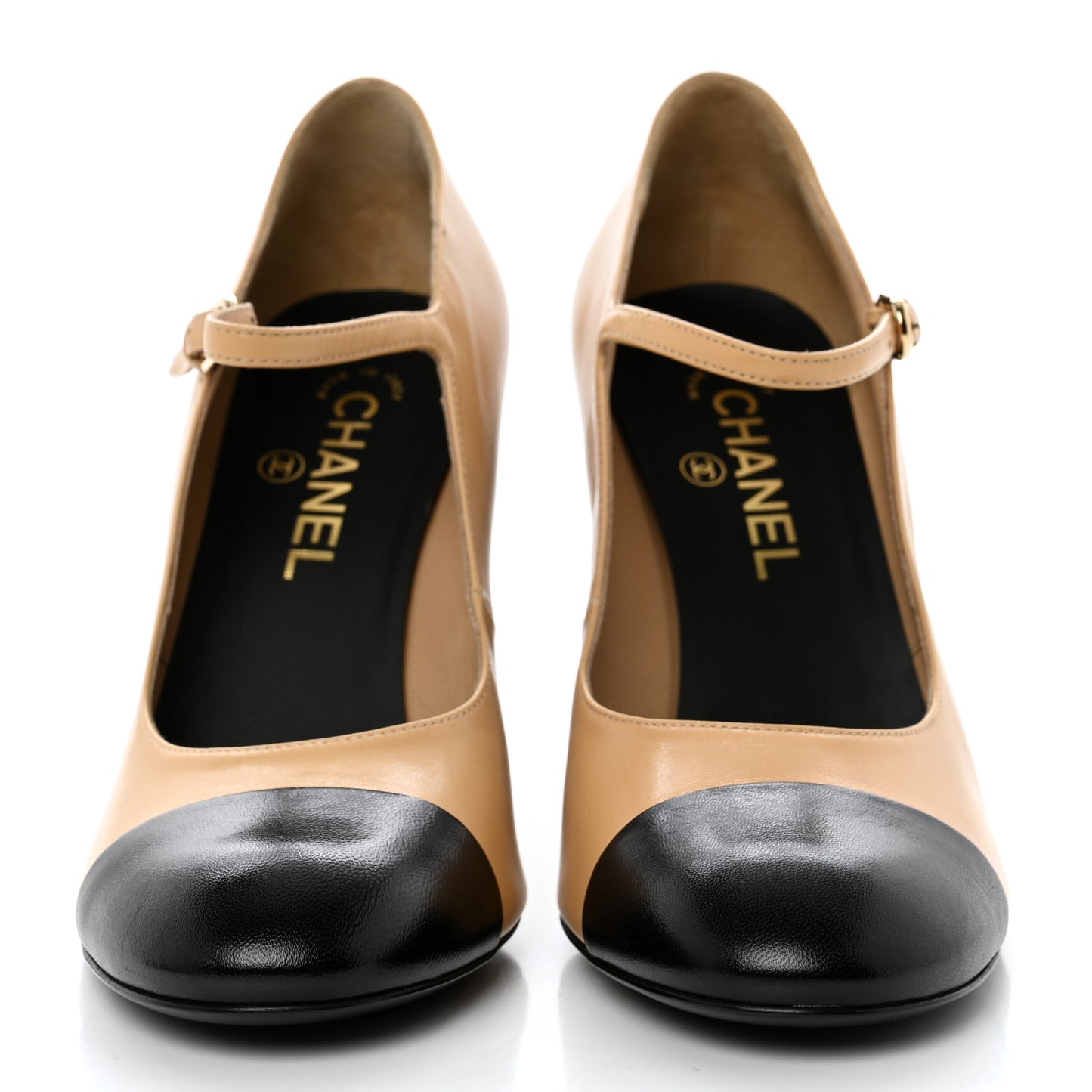 Shiny Goatskin Pearls Cap Toe Open Slingback Pumps 40 Beige Black