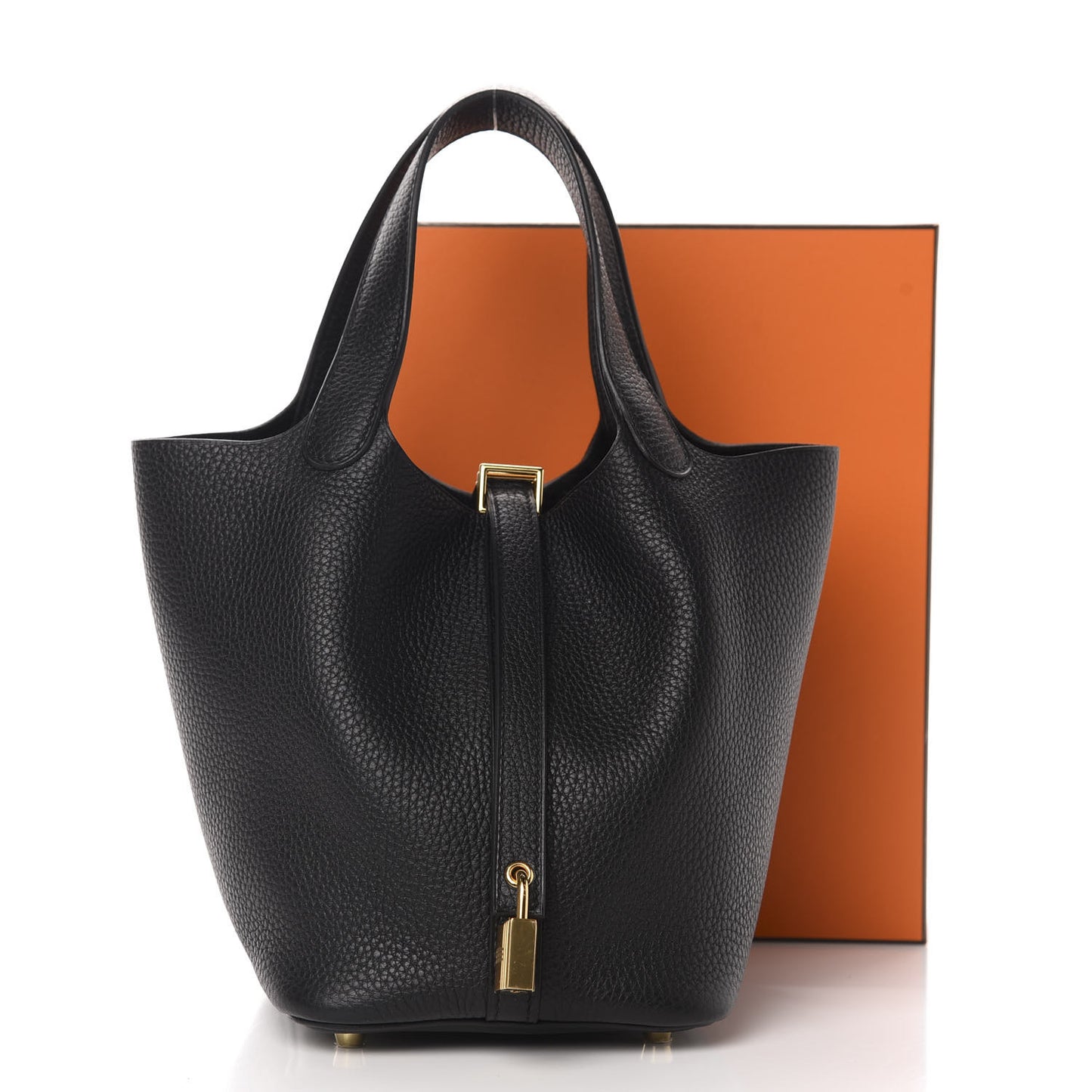 Taurillon Clemence Picotin Lock 18 PM Black