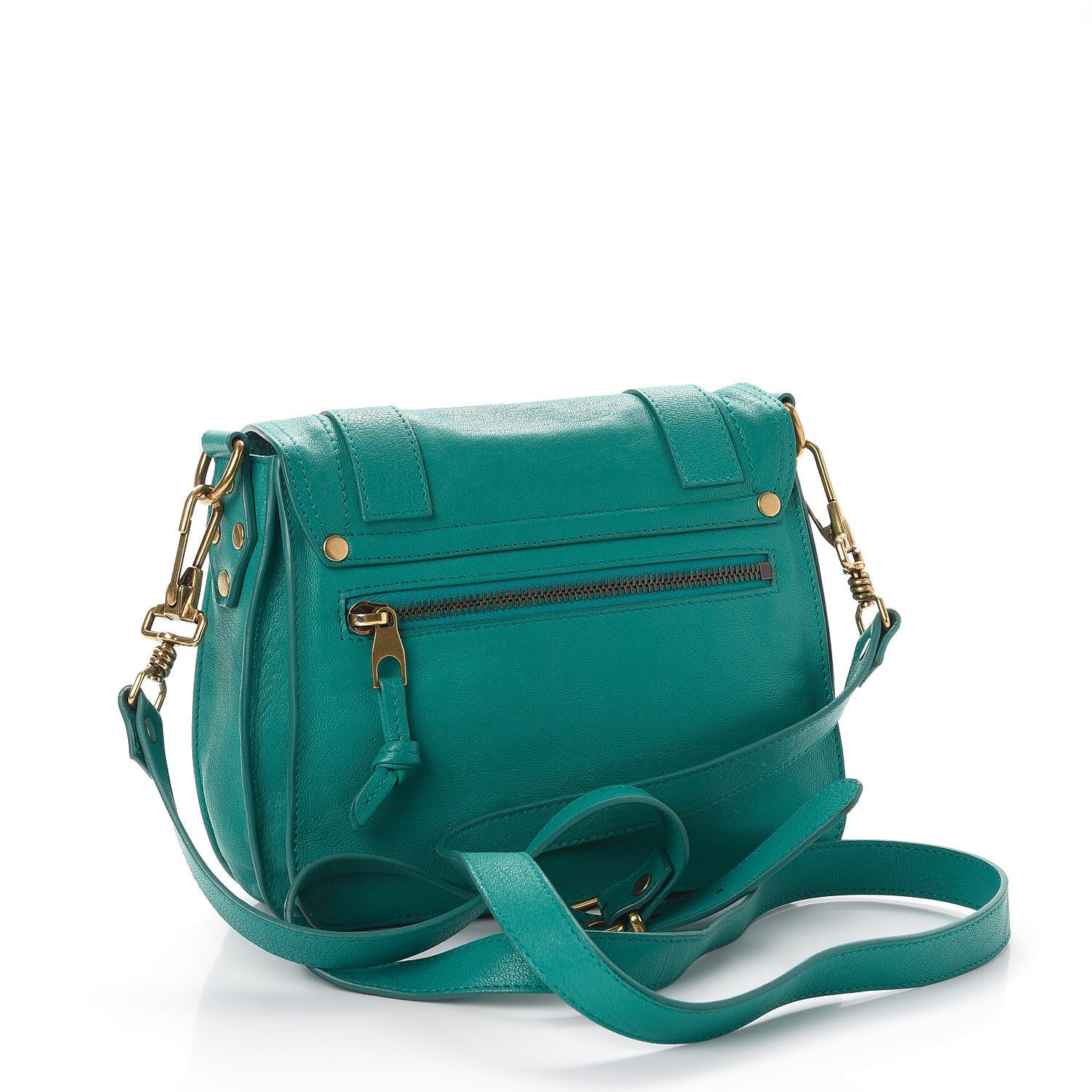 Proenza Schouler Lambskin PS1 Mini Pouch Messenger Bag Aqua 3 of 10