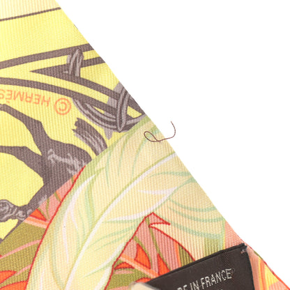 Hermes Silk Cheval Phoenix Twilly Orange Jaune Vif Vert 4 of 4
