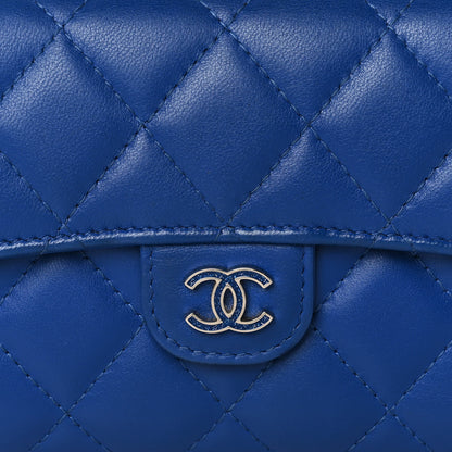 Chanel Lambskin Quilted Medium Flap Wallet Royal Blue 15 of 16