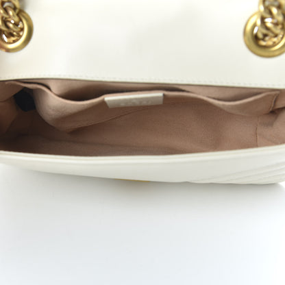 Gucci Calfskin Matelasse Mini GG Marmont Shoulder Bag White 5 of 10