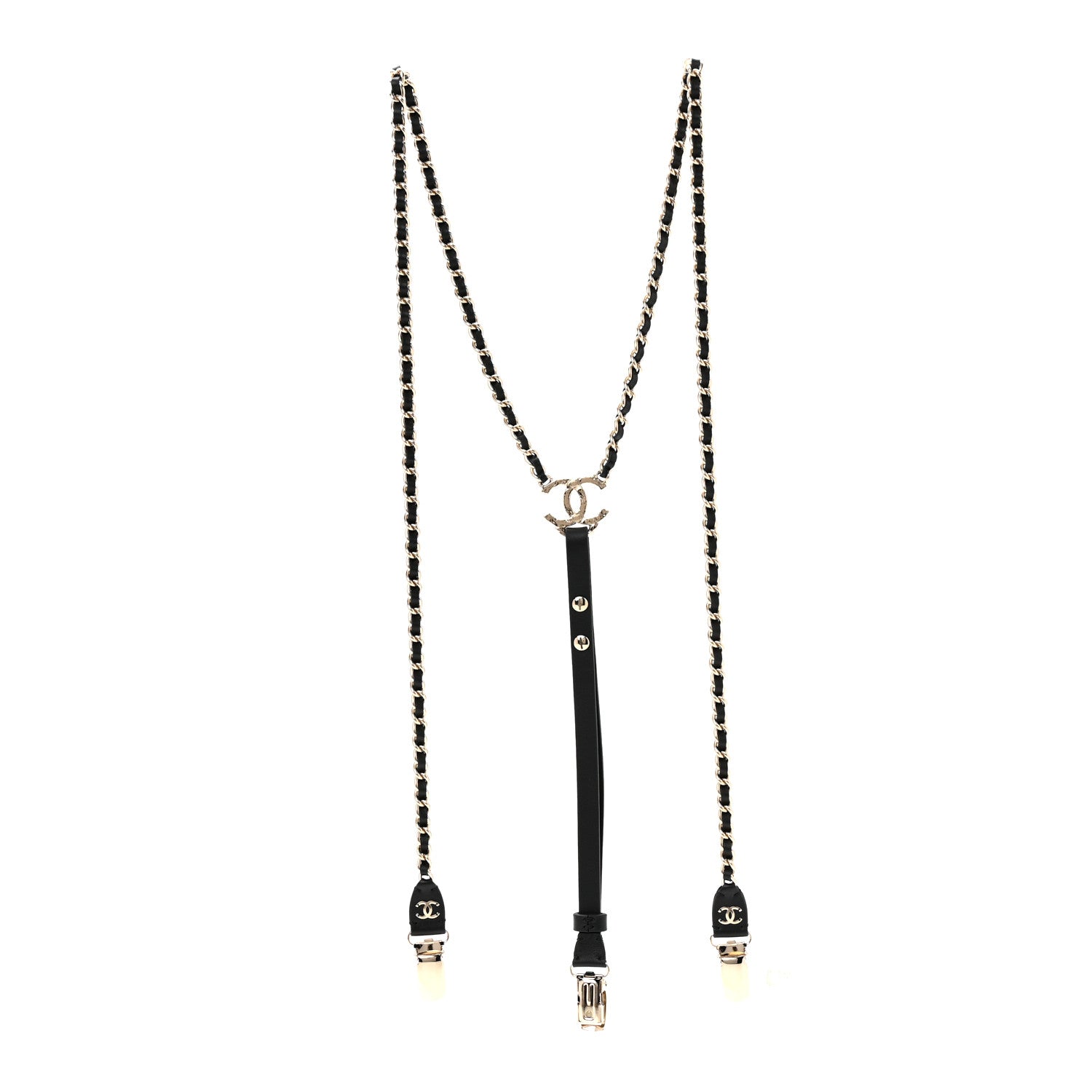 Chanel Calfskin CC Chain Suspenders M Black 1786374 – FASHIONPHILE