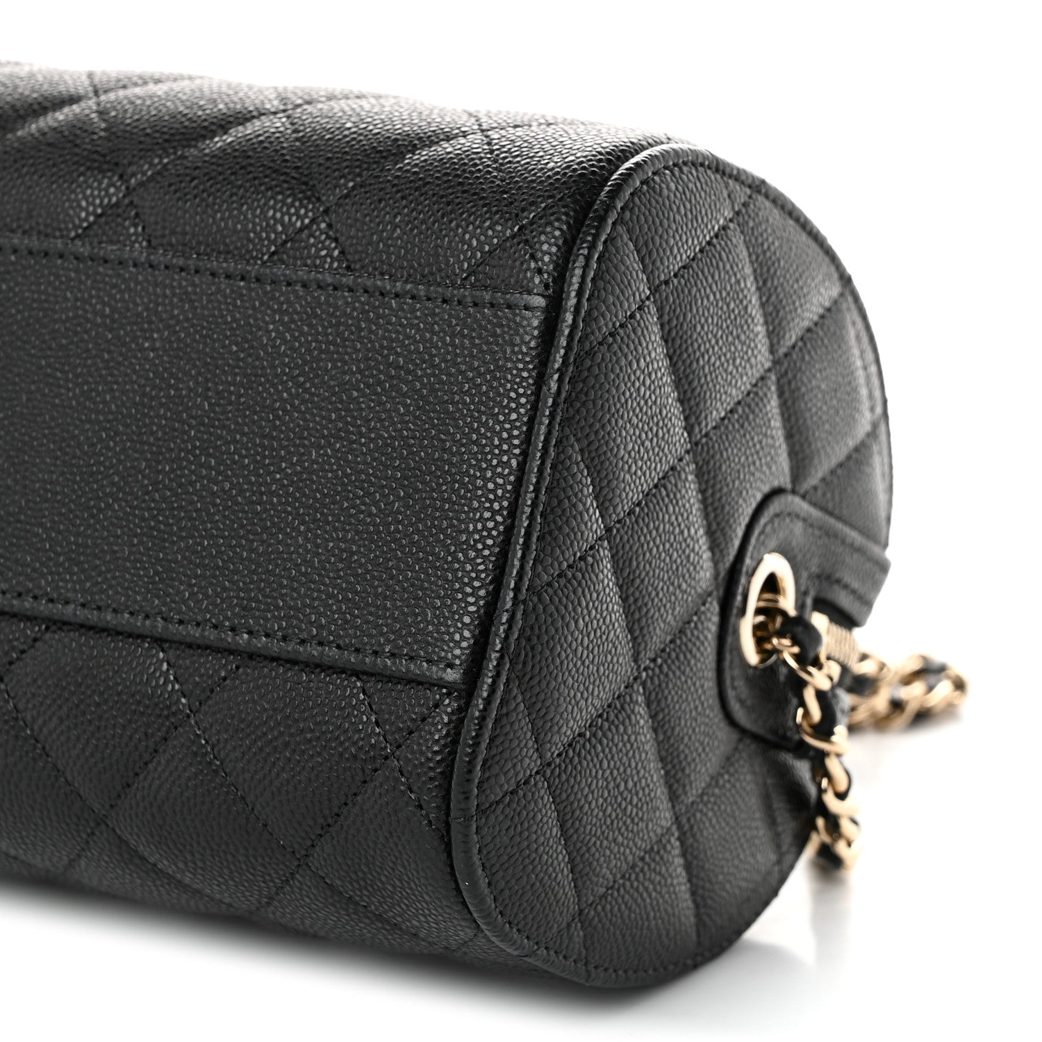 Chanel Caviar Quilted Barrel Clutch With Chain Black 9 of 10