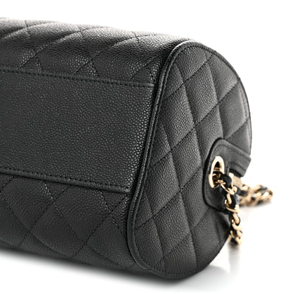 Chanel Caviar Quilted Barrel Clutch With Chain Black 9 of 10