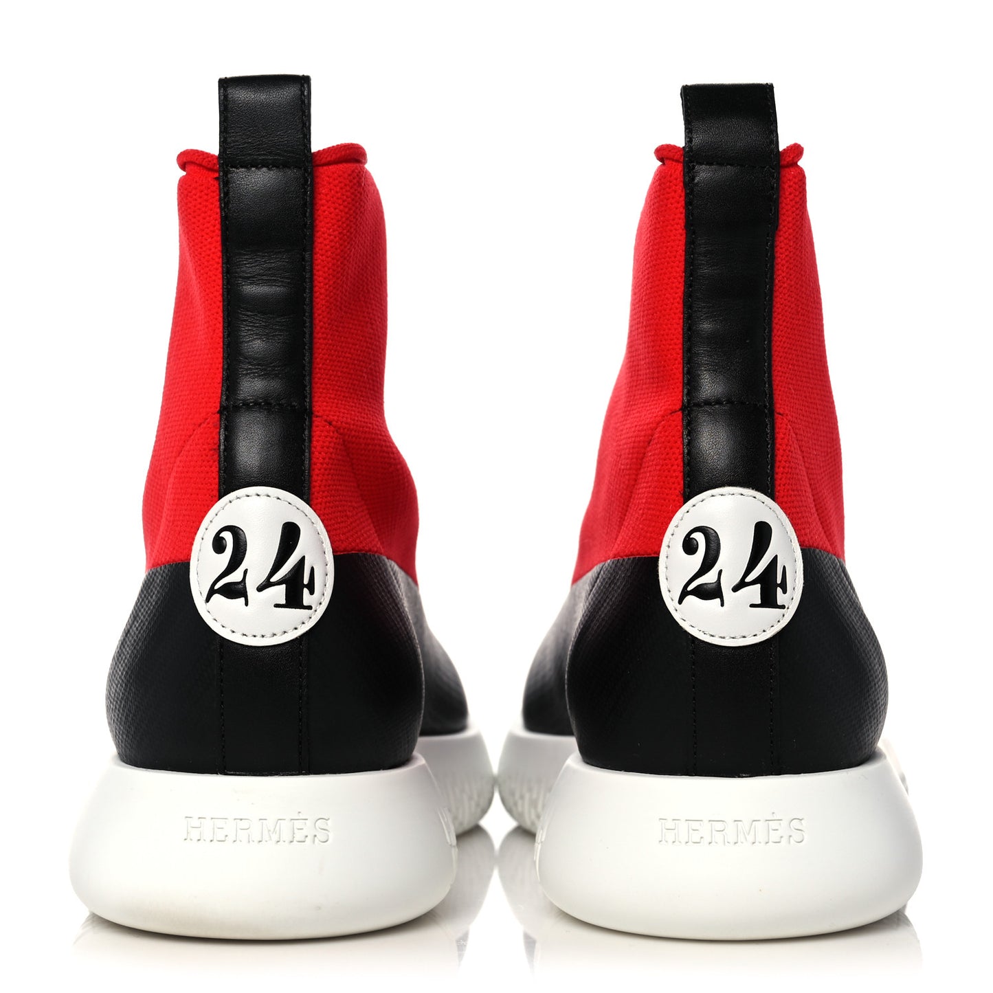 Mesh Calfskin 24 Sneakers 39 Red Black