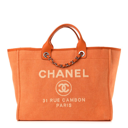 Chanel Canvas Medium Deauville Tote Orange 1 of 10