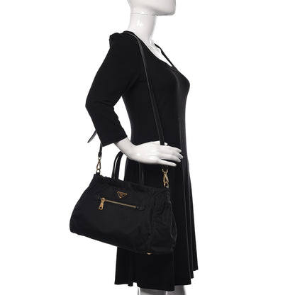 Prada Tessuto Nylon Saffiano Shopping Satchel Black 2 of 11
