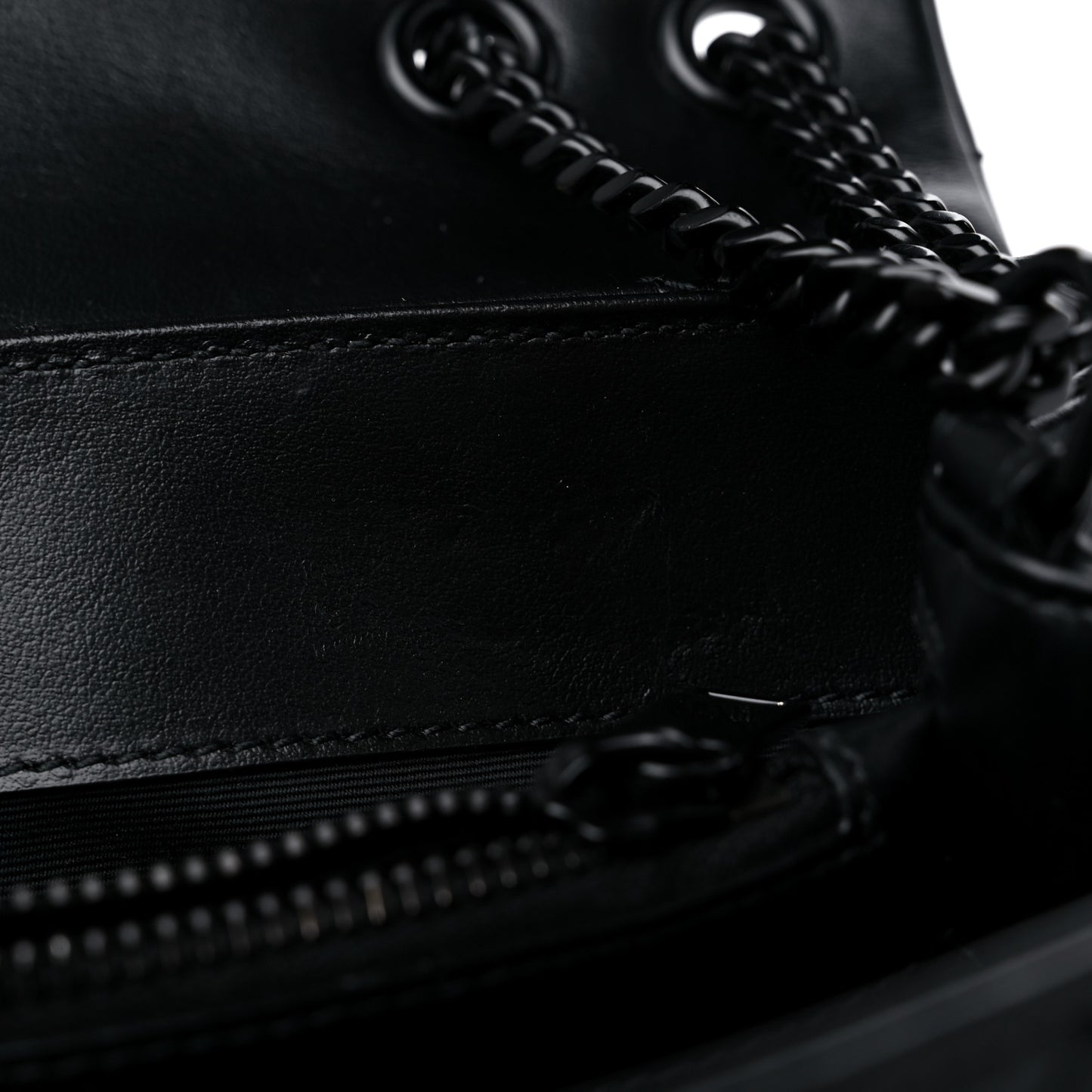 Calfskin Y Quilted Monogram Monochrome Small Loulou Chain Satchel Black