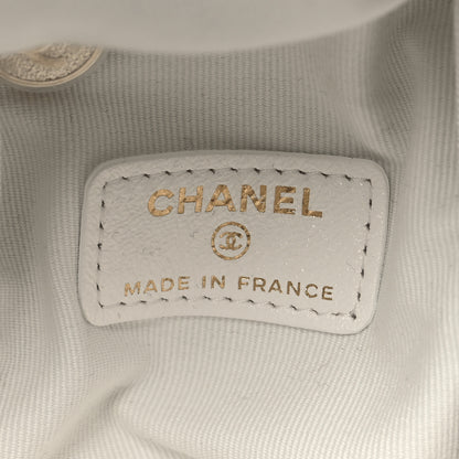 Chanel Lambskin Quilted Cube Chain Wristlet Case White 6 of 12