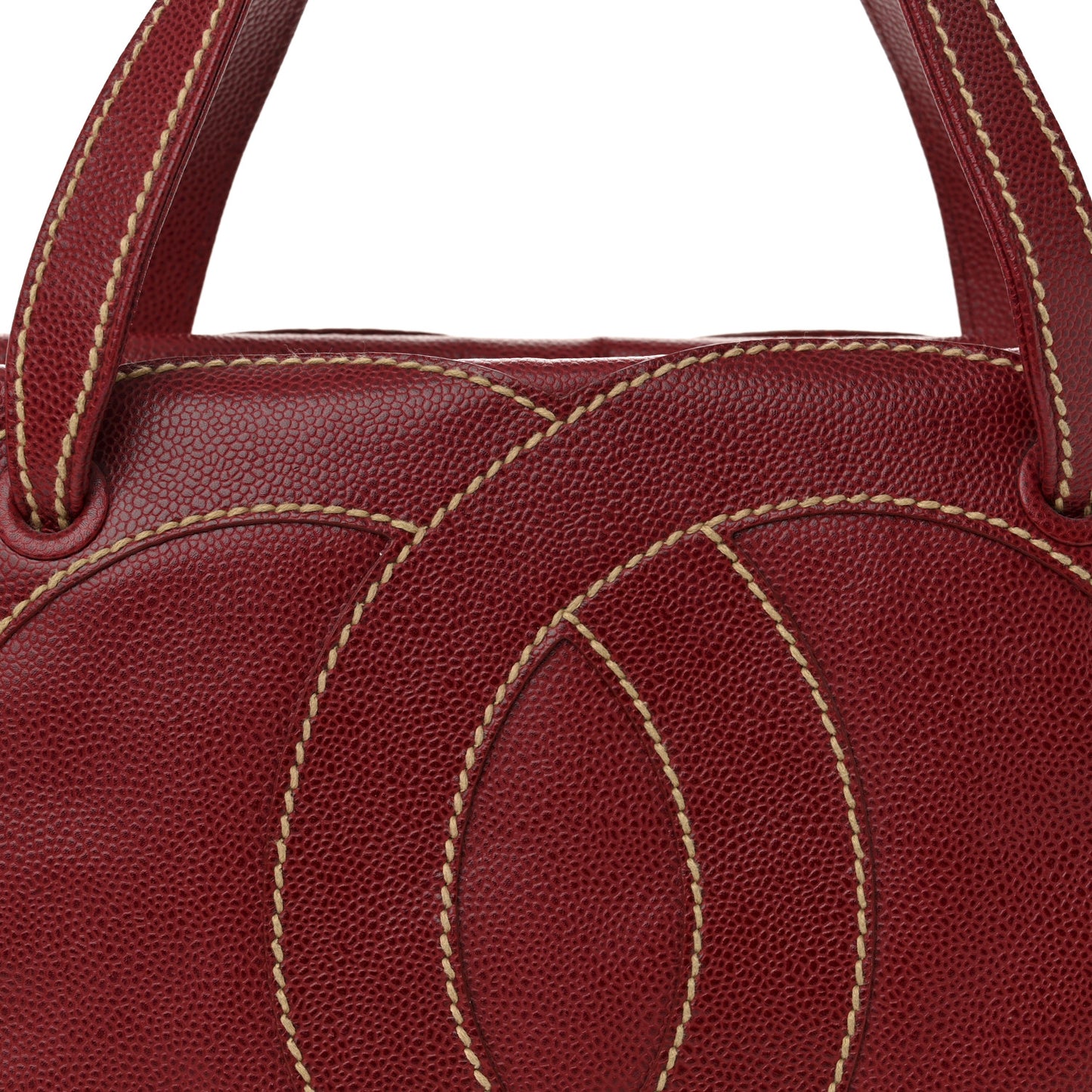 Caviar CC Stitched Tote Red