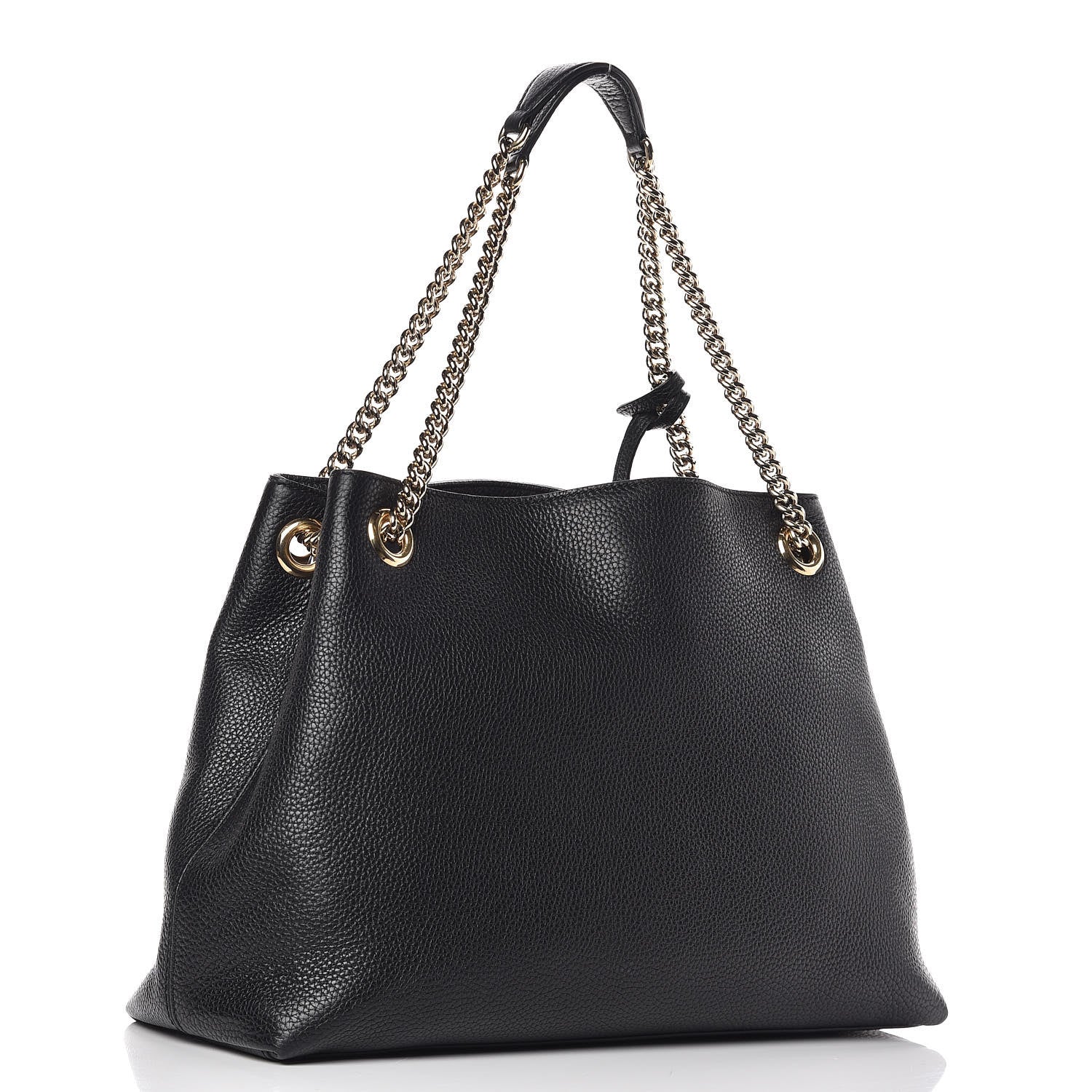 Gucci Pebbled Calfskin Medium Soho Chain Shoulder Bag Black 3 of 9