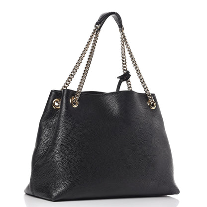 Gucci Pebbled Calfskin Medium Soho Chain Shoulder Bag Black 3 of 9