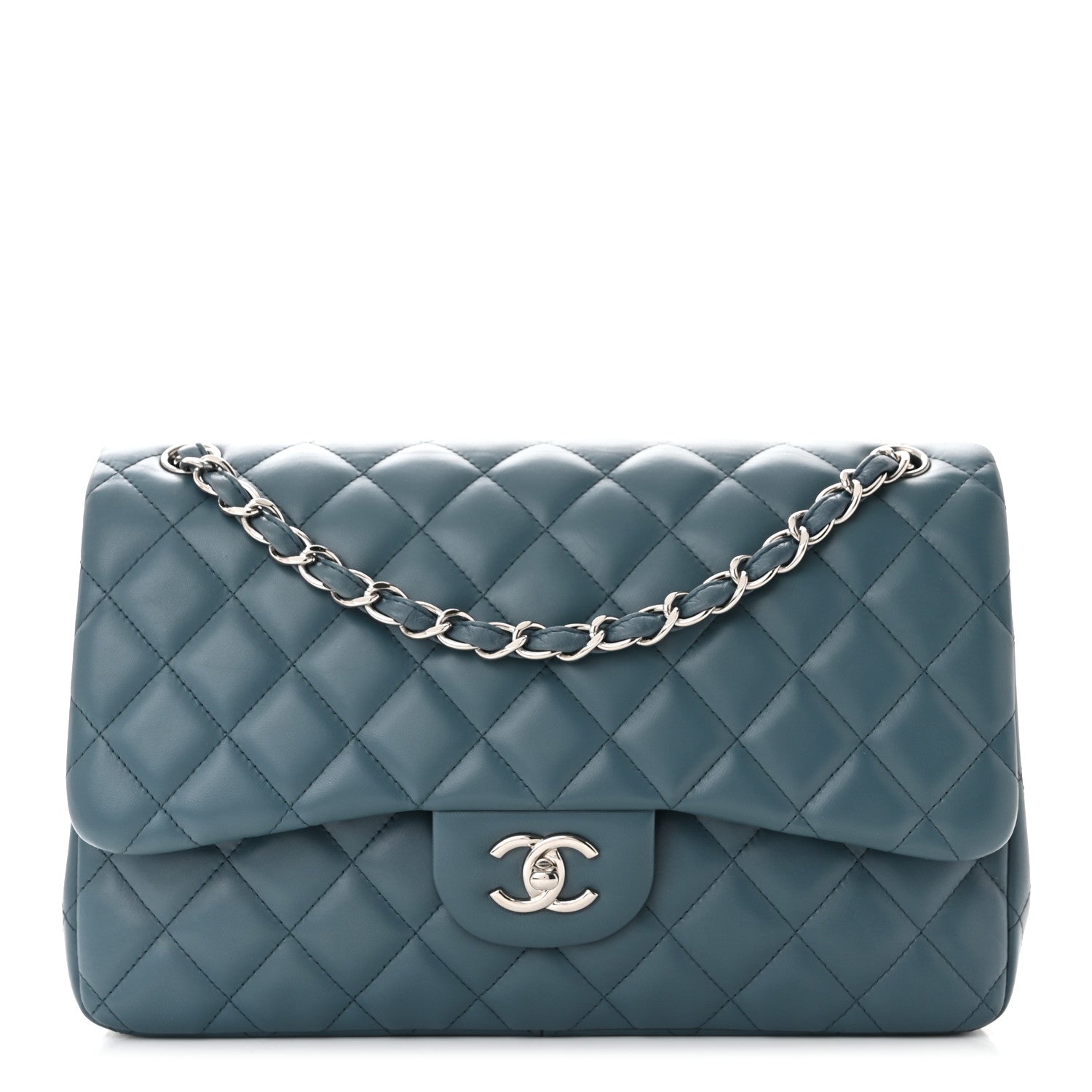 Chanel Lambskin Quilted Jumbo Double Flap Dark Blue 1 of 10