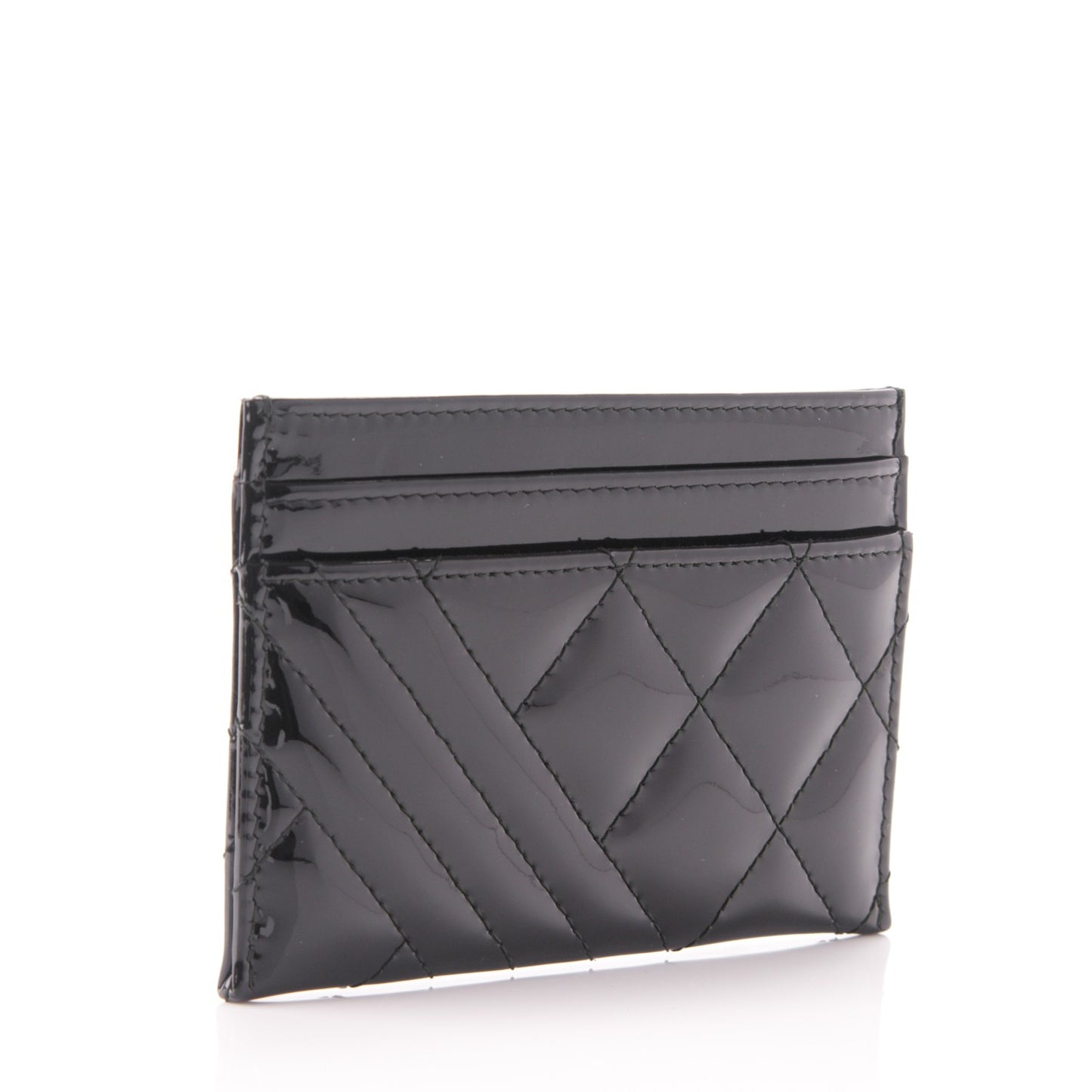 Patent Quilted Coco Boy Card Holder Black