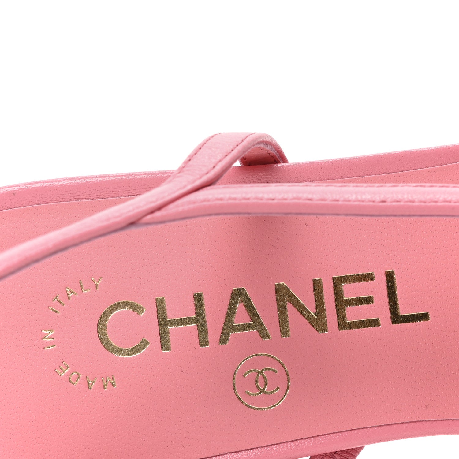 Chanel Calfskin Grosgrain Cap Toe CC Slingback Flats 36.5 Pink