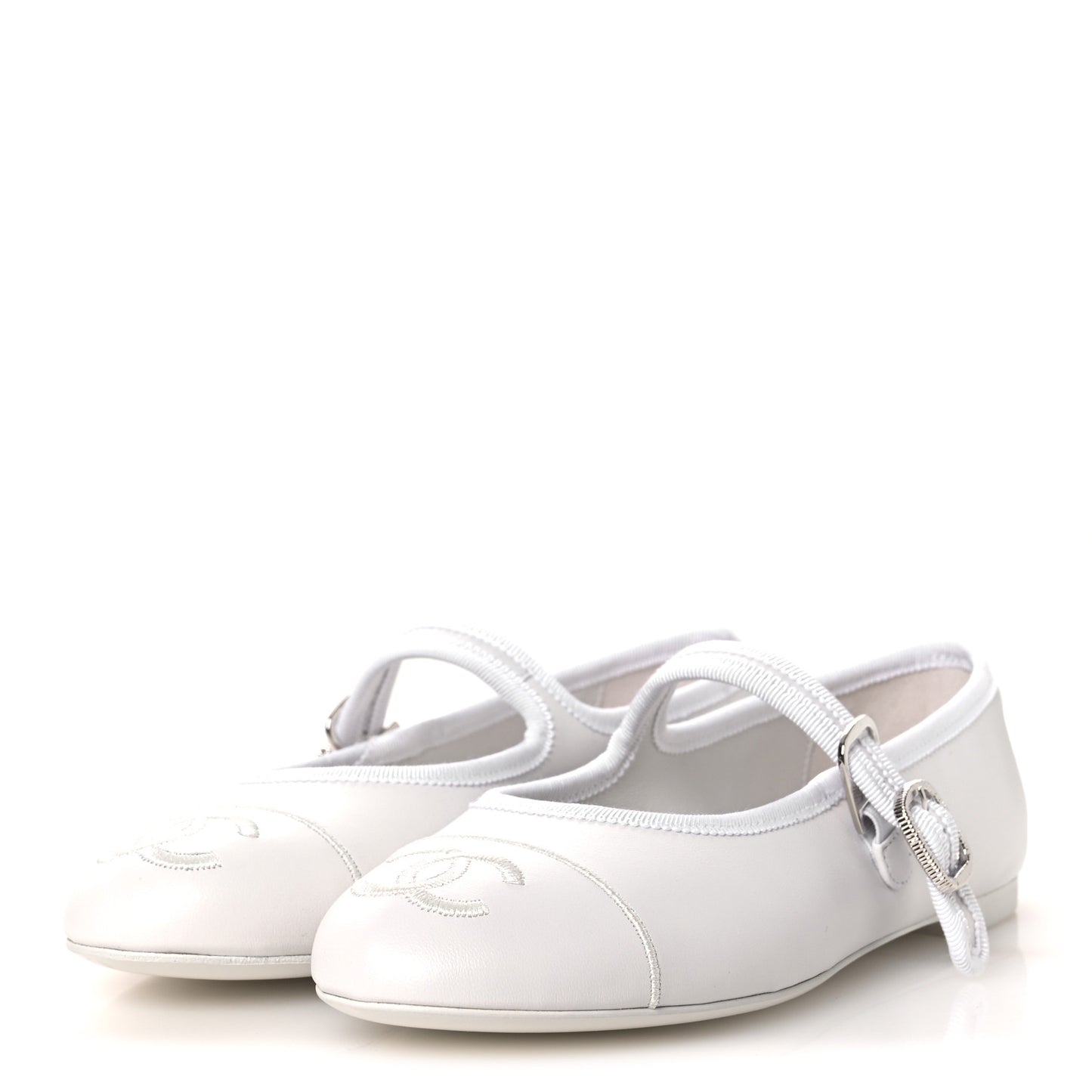 Lambskin Mary Jane Flats 36.5 White