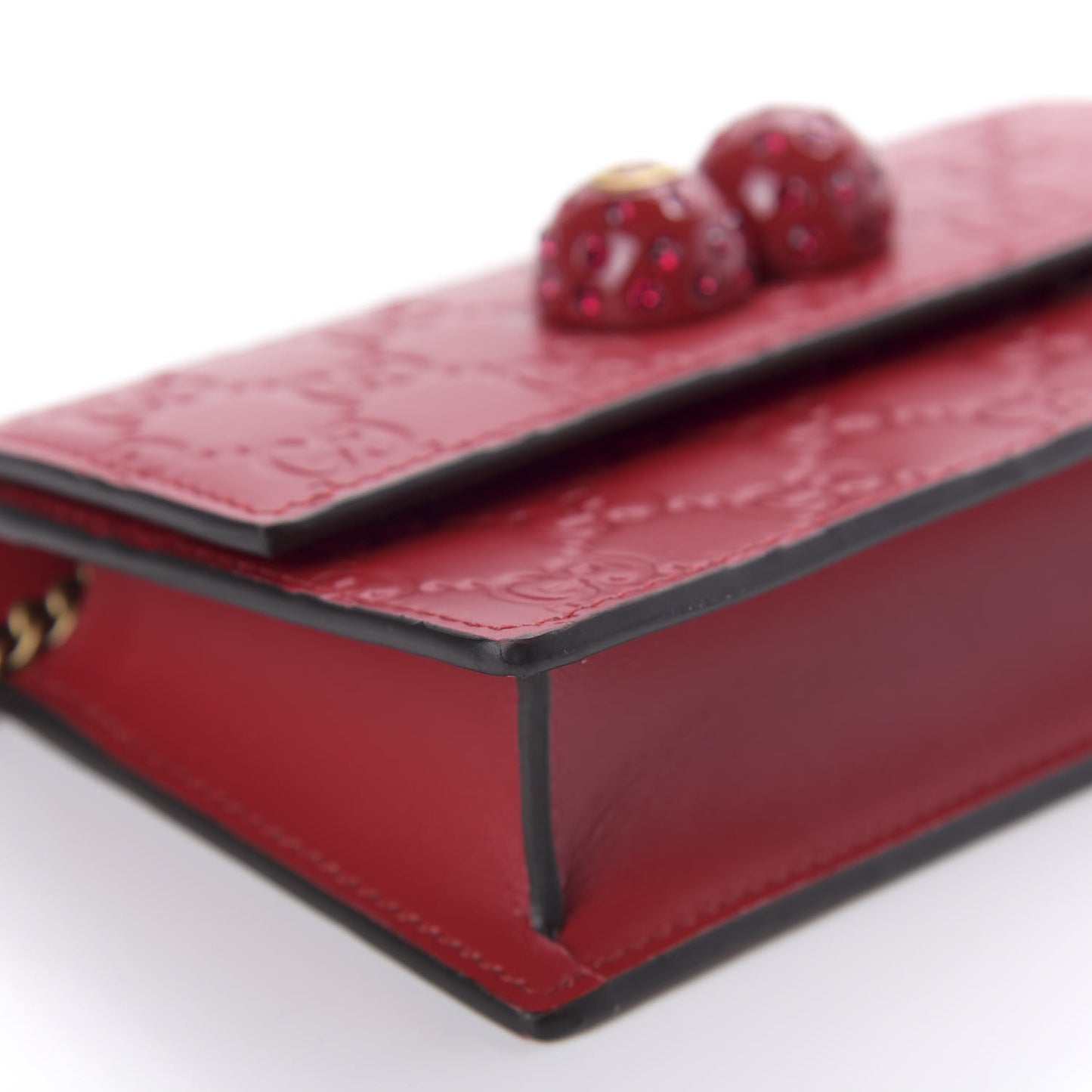 Guccissima Mini Cherry Chain Bag Hibiscus Red