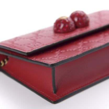 Gucci Guccissima Mini Cherry Chain Bag Hibiscus Red 6 of 9