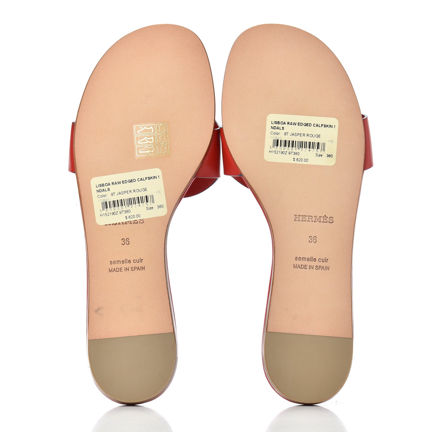 Calfskin Lisboa Sandals 36 Jasper Rouge