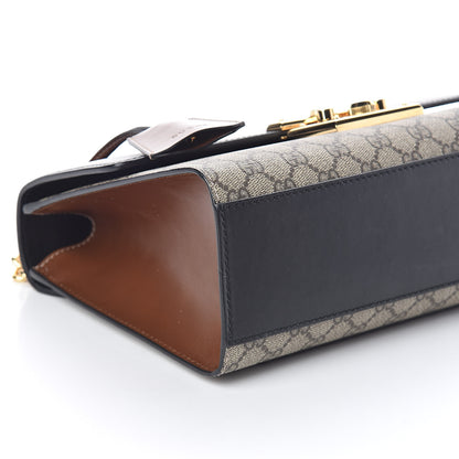Gucci GG Supreme Monogram Calfskin Medium Padlock Shoulder Bag Beige Black Cuir 10 of 11