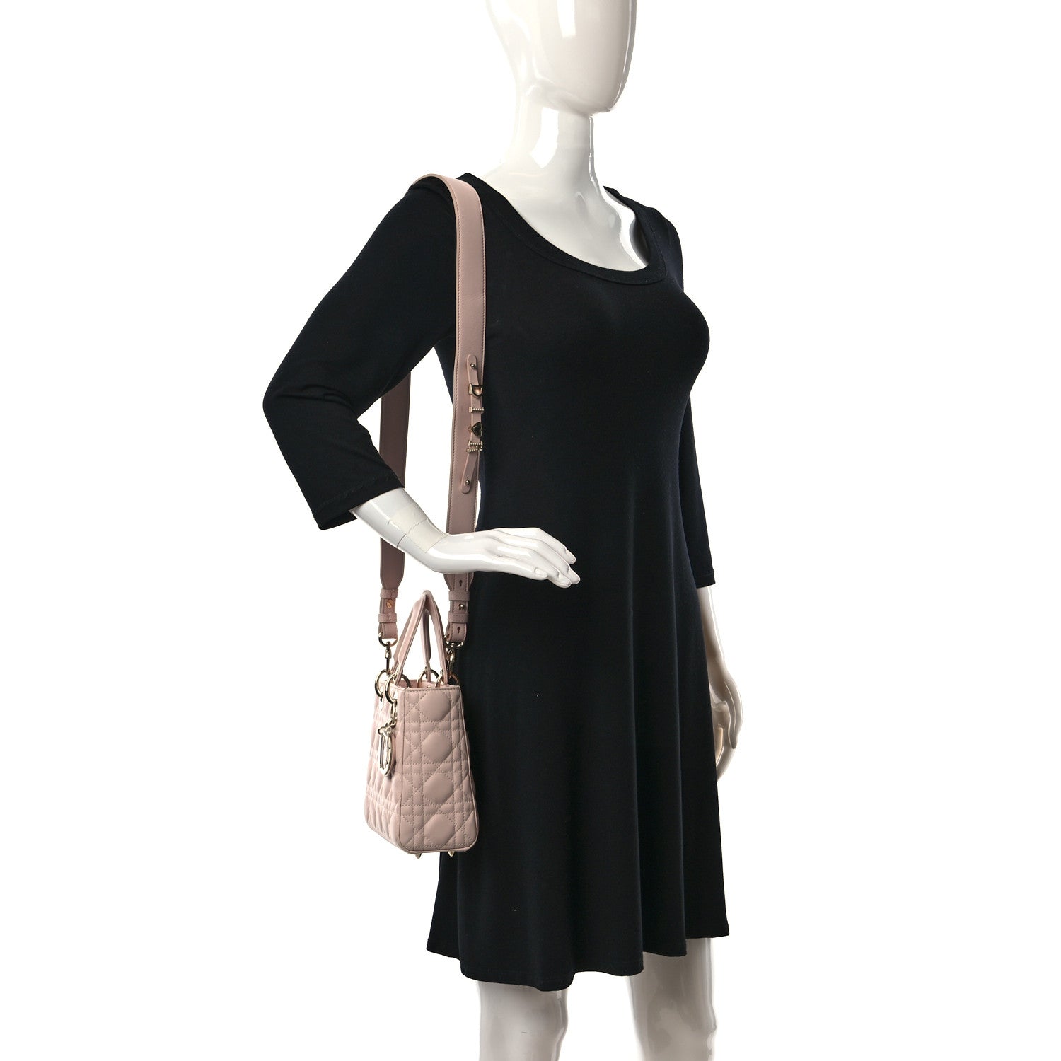 Christian Dior Lambskin Cannage Small My ABCDior Lady Dior Light Pink 2 of 10