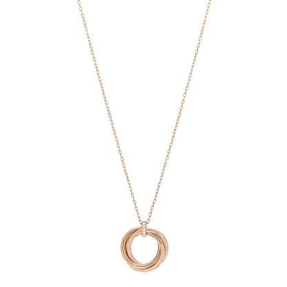 Cartier 18K Pink Gold Diamond Trinity Pendant Necklace 1 of 6