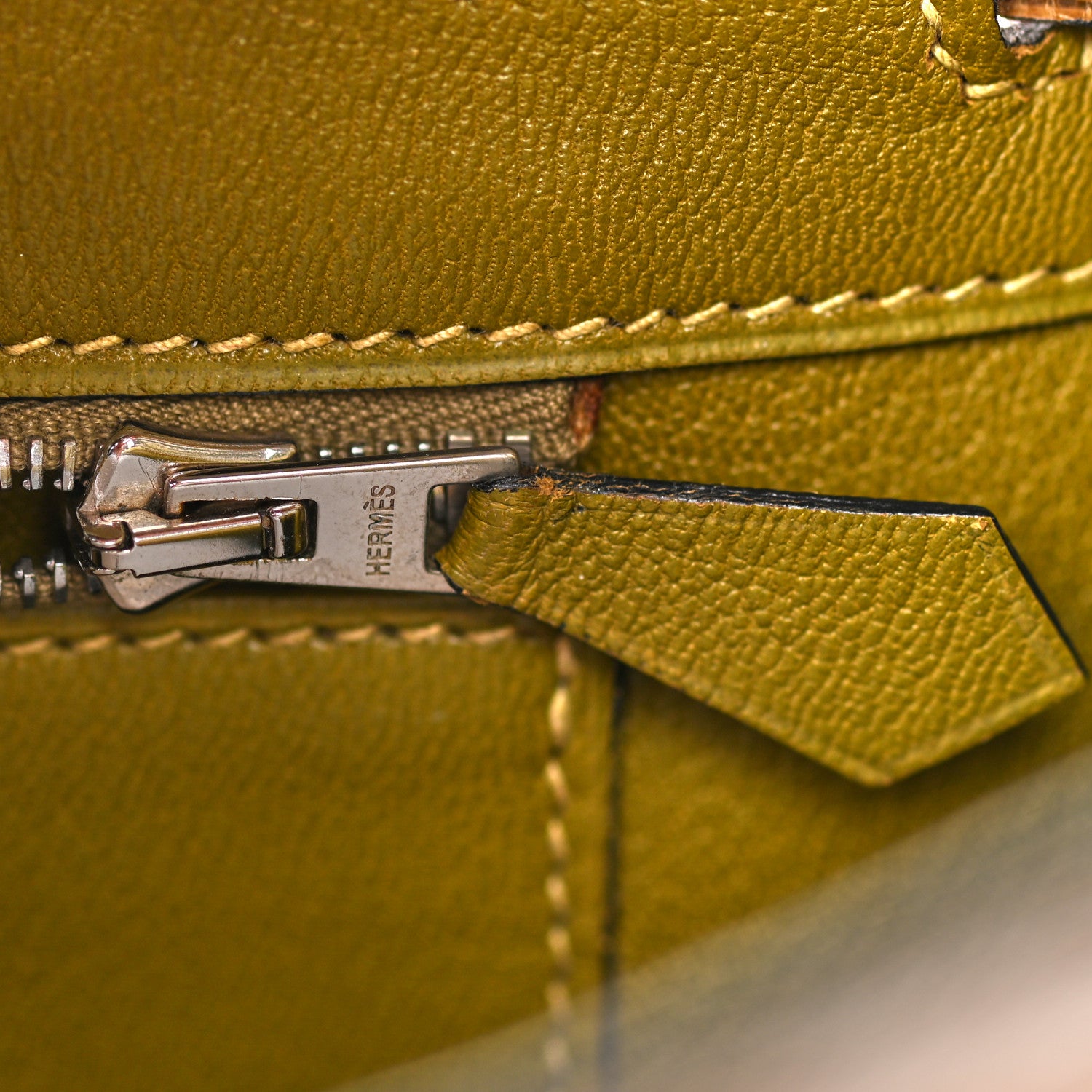 Hermes Shiny Porosus Crocodile Birkin 30 Ficelle Chartreuse 23 of 42