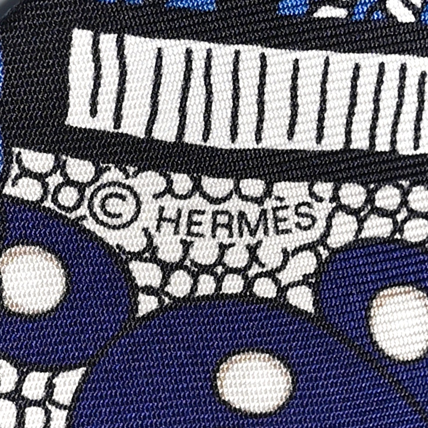 Hermes Silk Selle de Dignitaire Plumetis Twilly Bleu Creme Gold 4 of 4