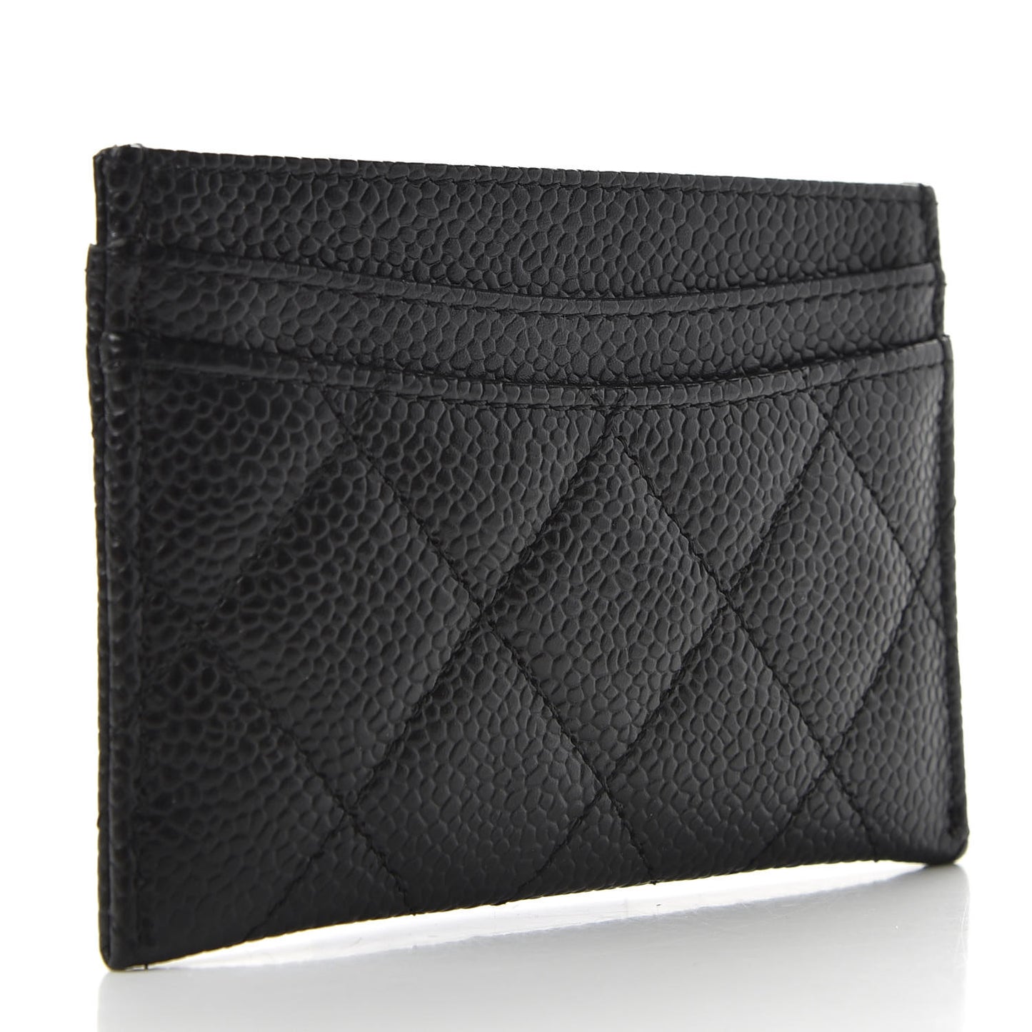 Caviar Quilted Card Holder Black