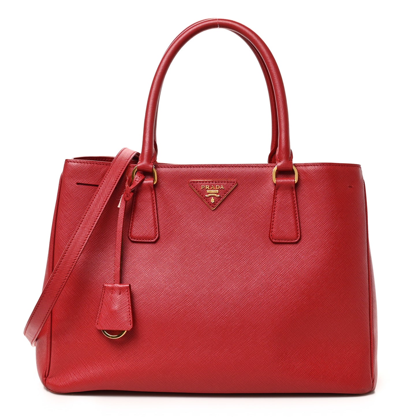 Saffiano Medium Galleria Double Zip Tote Fuoco