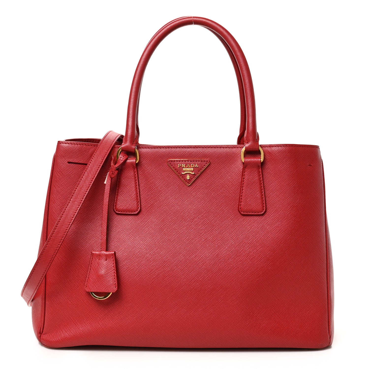 Prada Saffiano Medium Galleria Double Zip Tote Fuoco 1 of 8