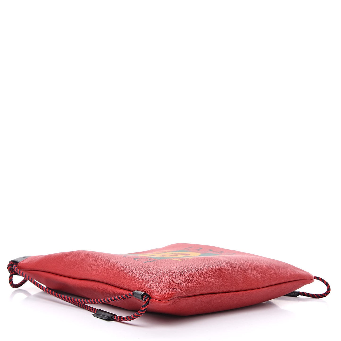 Calfskin Mens Logo Drawstring Backpack Red