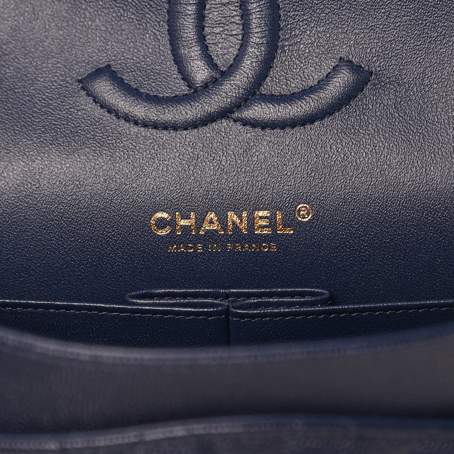 Chanel Caviar Quilted Medium Double Flap Navy 6 of 10