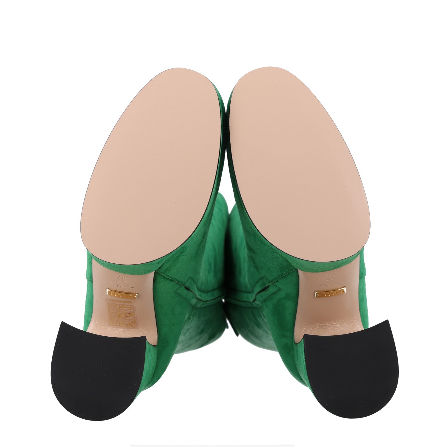 Gucci Kid Scamosciato Knee High Boots 37 Green 7 of 10