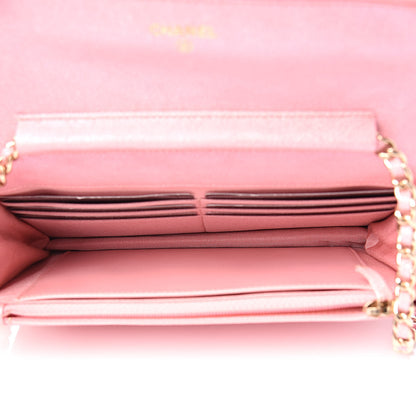 Chanel Iridescent Caviar Quilted Wallet on Chain WOC Rose Pink 5 of 12