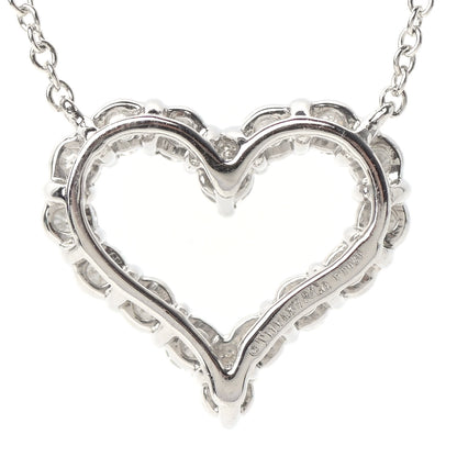Tiffany Platinum Diamond Heart Station Pendant Necklace 6 of 7