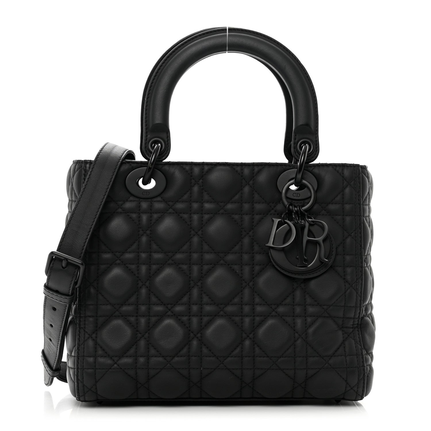 Christian Dior Ultra Matte Calfskin Cannage Medium Lady Dior Black 1 of 8