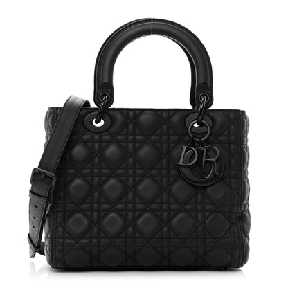 Christian Dior Ultra Matte Calfskin Cannage Medium Lady Dior Black 1 of 8