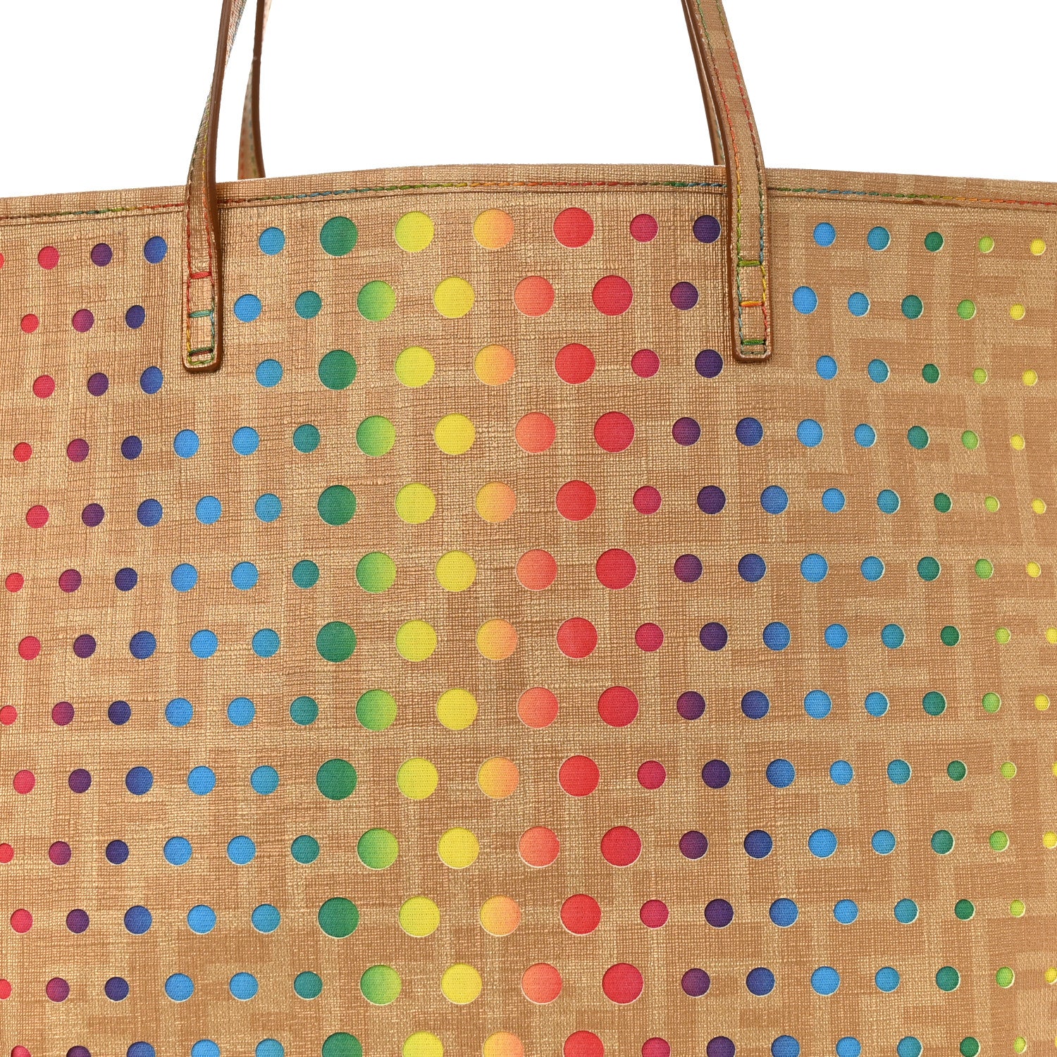Fendi Zucca Perforated Dots Medium Roll Tote Multicolor 8 of 10