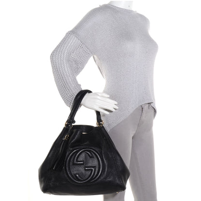 Gucci Pebbled Calfskin Medium Soho Shoulder Bag Black 2 of 7