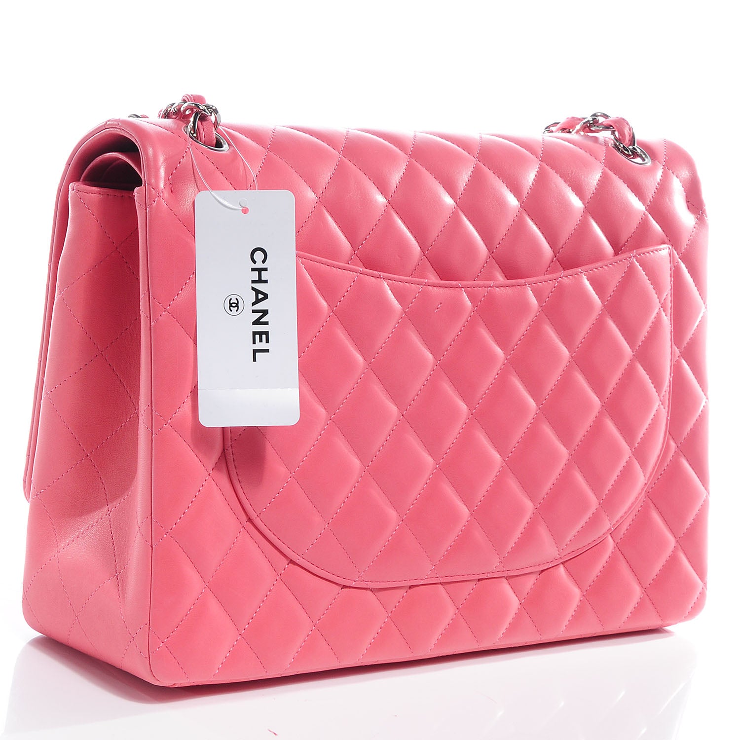 Chanel Lambskin Quilted Maxi Double Flap Pink 3 of 9