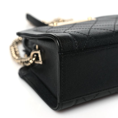 Chanel Grained Calfskin Stitched Mini Label Click Shopper Tote Black 9 of 10