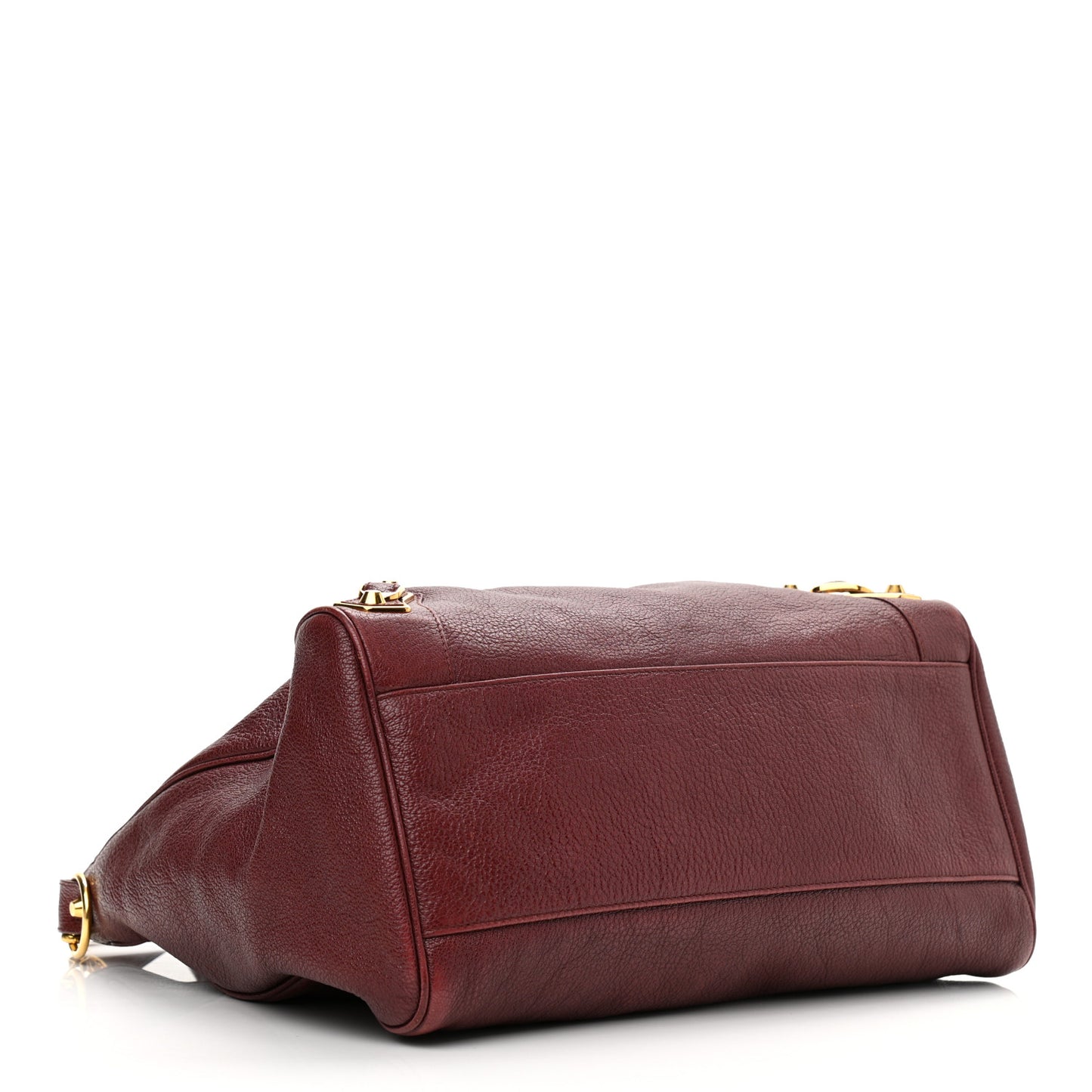 Chevre Gold Metallic Edge Hardware Velo Bordeaux