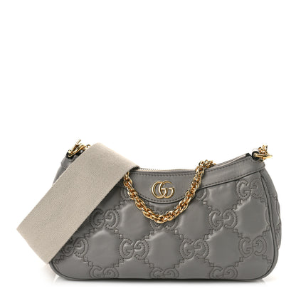 Gucci Calfskin GG Matelasse Chain Handbag Dusty Grey Natural 1 of 8